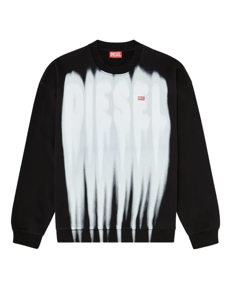 Diesel cotton sweatshirt with graphic print - Schwarz Schwarz