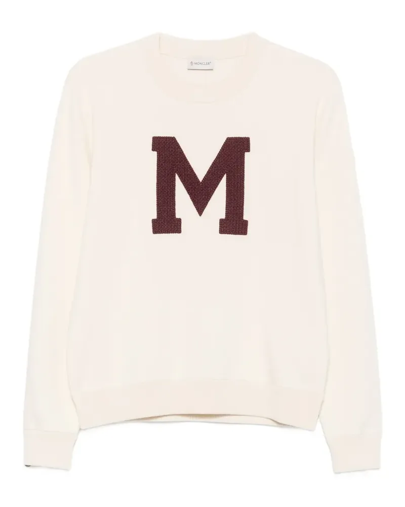 Moncler long-sleeve logo-patch sweatshirt - Nude Nude