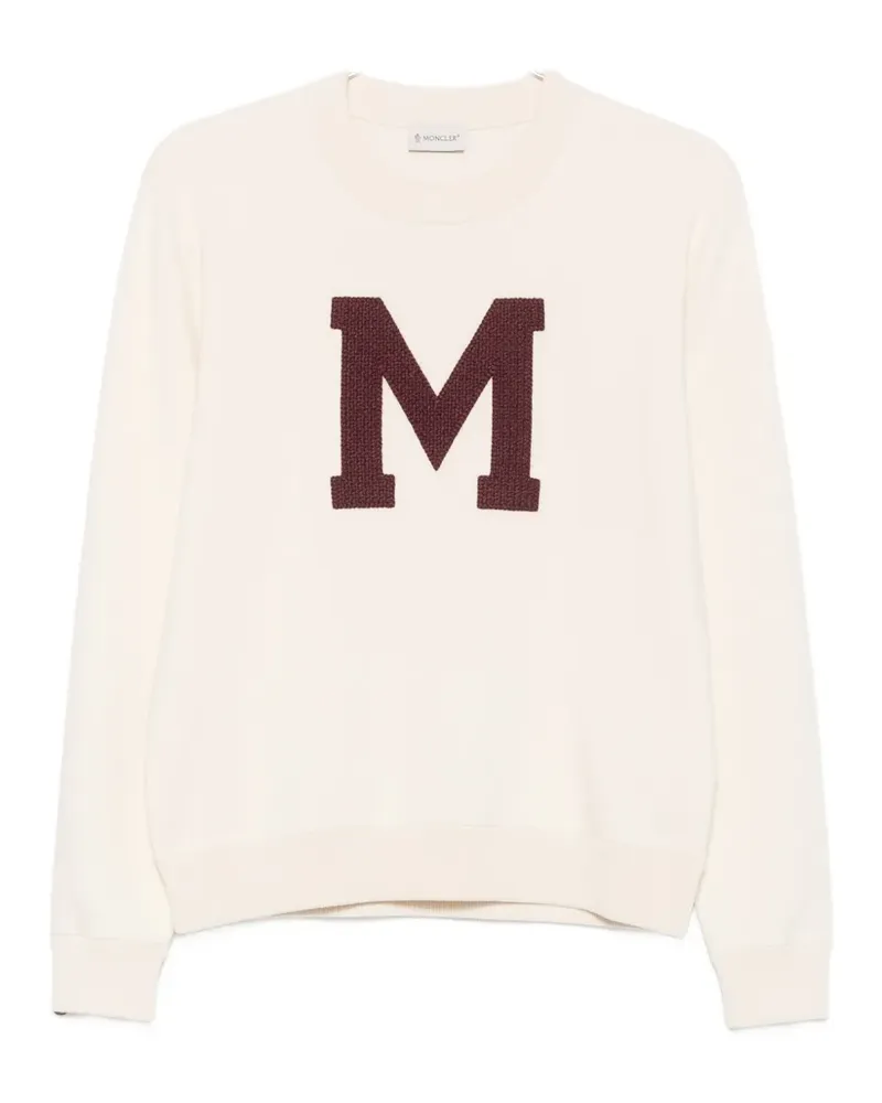 Moncler long-sleeve logo-patch sweatshirt - Nude Nude