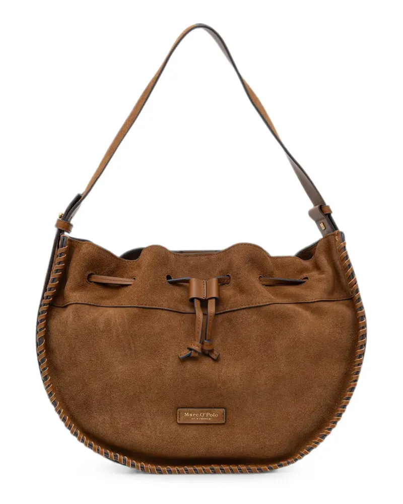 Marc O'Polo Wildleder-Tote Bag mit Überwendlingsstich - Braun Braun