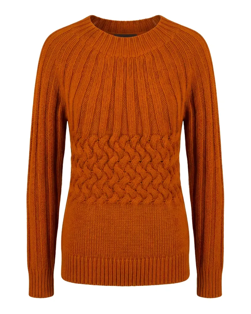 MOORER Anetta cable-knit ribbed-trim sweater - Orange Orange