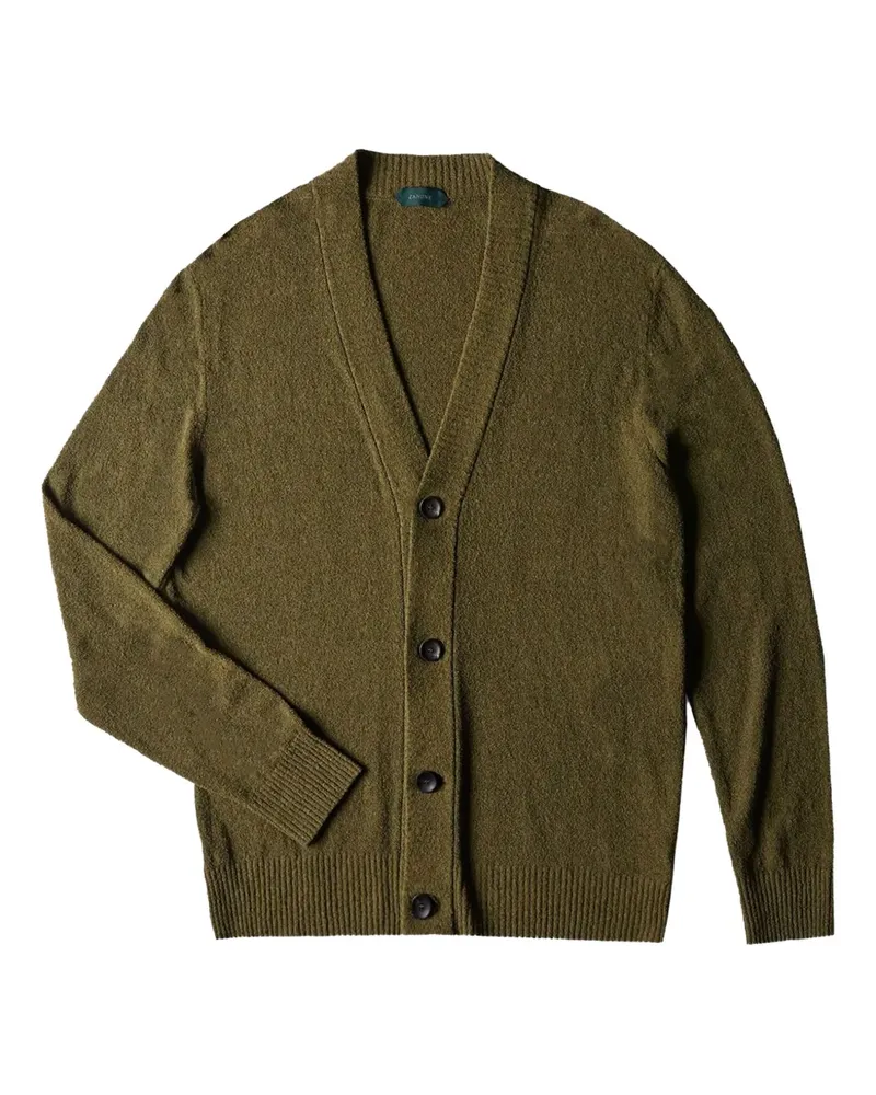 Zanone Cardigan mit Bouclé-Effekt - Grün Grün