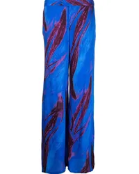 Louisa Ballou Weite Hose mit abstraktem Print Blau