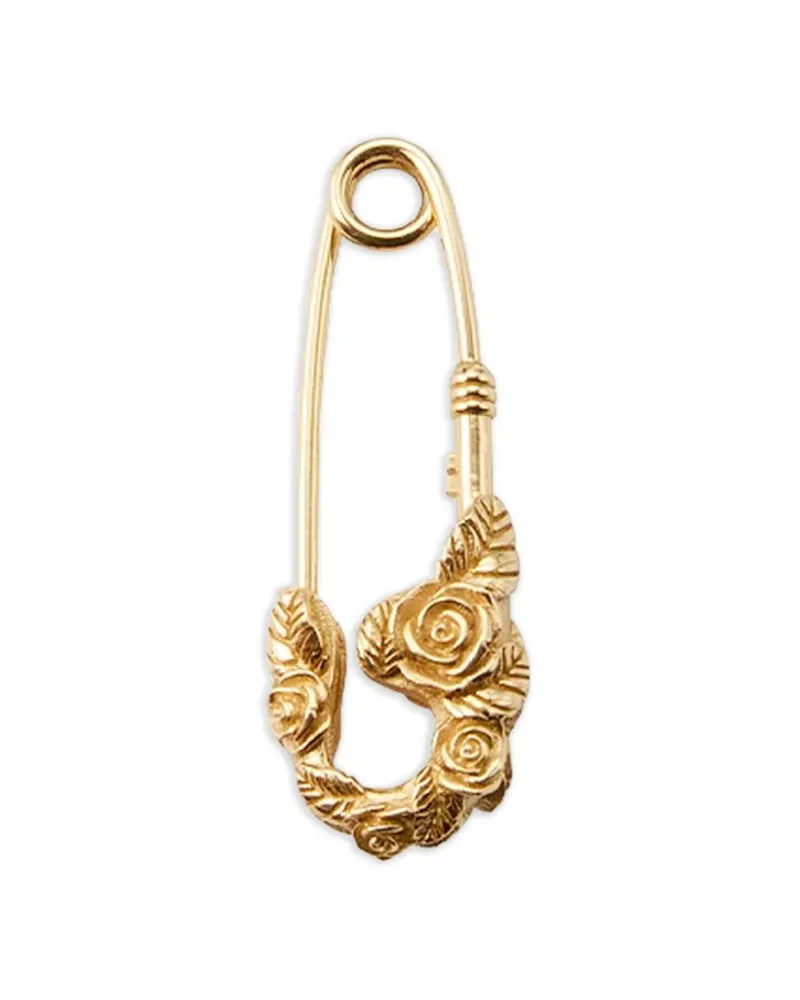 Emanuele Bicocchi small rose-detail safety-pin earrings - Gold Gold