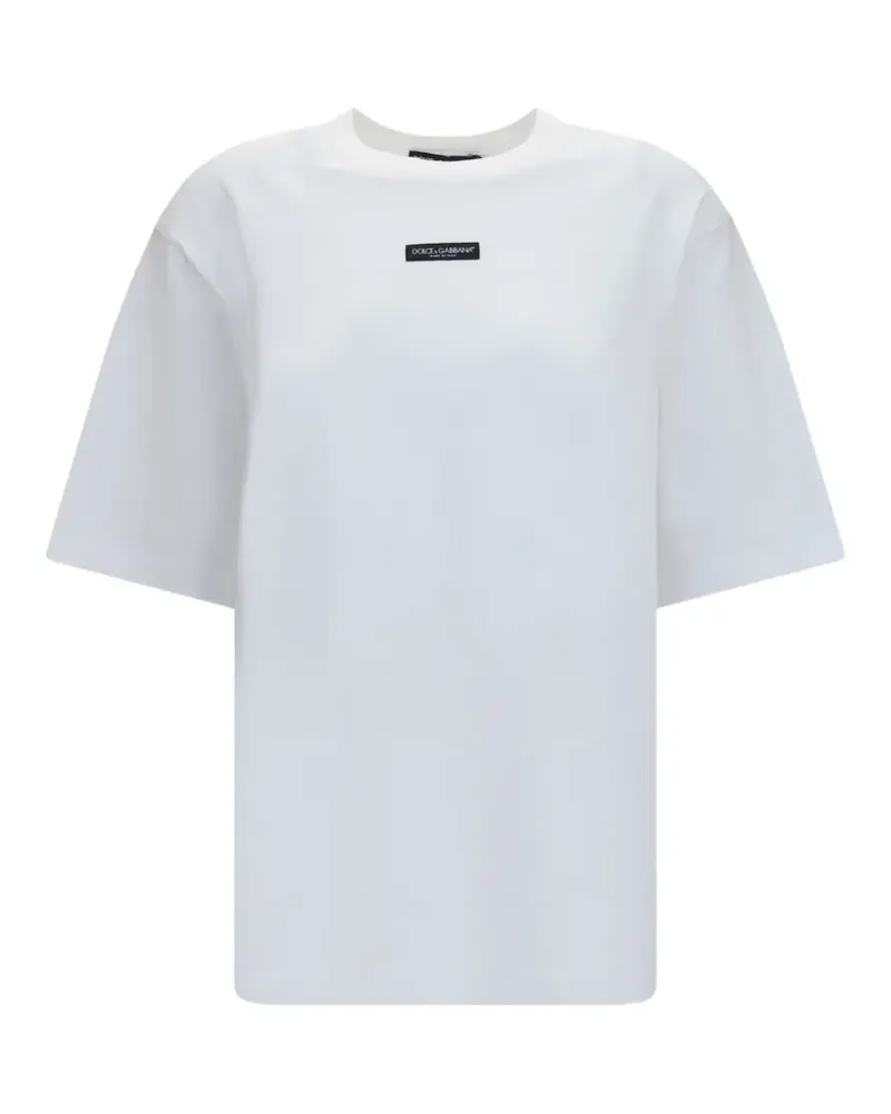 Dolce & Gabbana T-Shirt mit Logo-Patch - Weiß Weiß