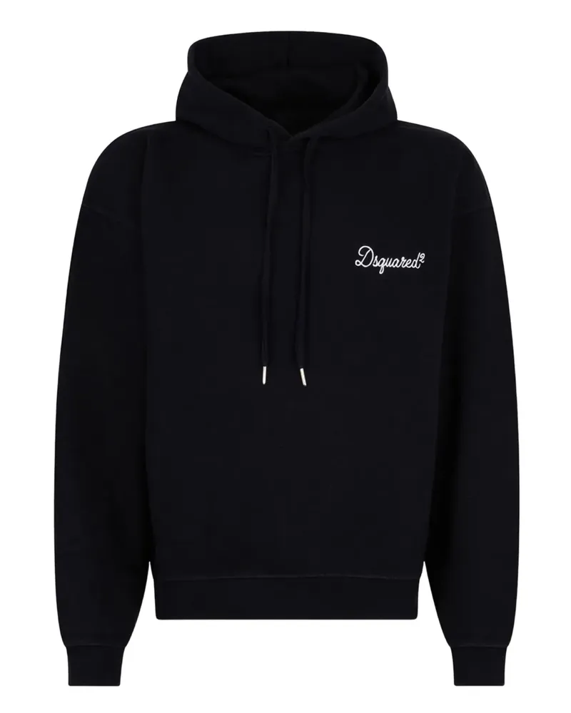 Dsquared2 Signature Hoodie mit lockerem Schnitt - Schwarz Schwarz