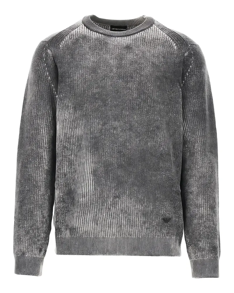 Emporio Armani ribbed-knit crew-neck sweater - Grau Grau