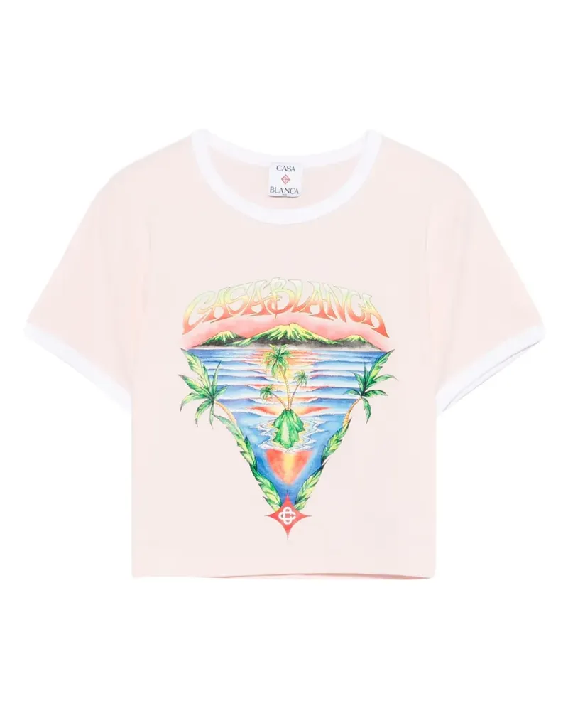 Casablanca Paris T-Shirt mit Logo-Print - Rosa Rosa