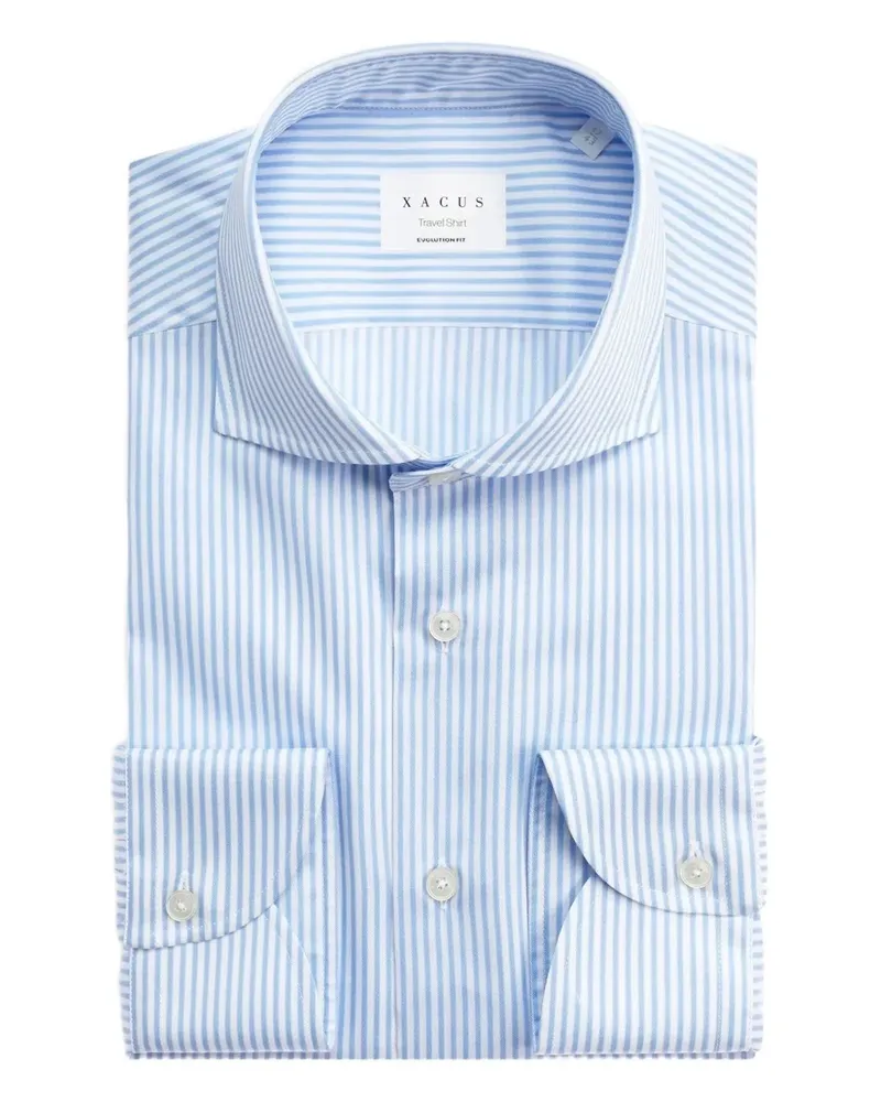 XACUS Gestreiftes Hemd - Blau Blau