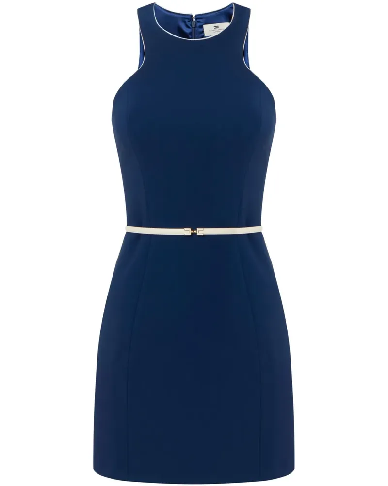 Elisabetta Franchi Kreppkleid mit Gürtel - Blau Blau