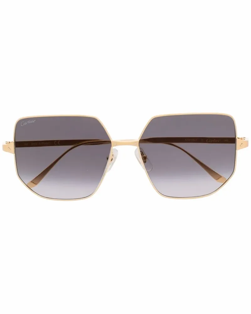 Cartier Geometrische Sonnenbrille mit Farbverlauf - Gold Gold