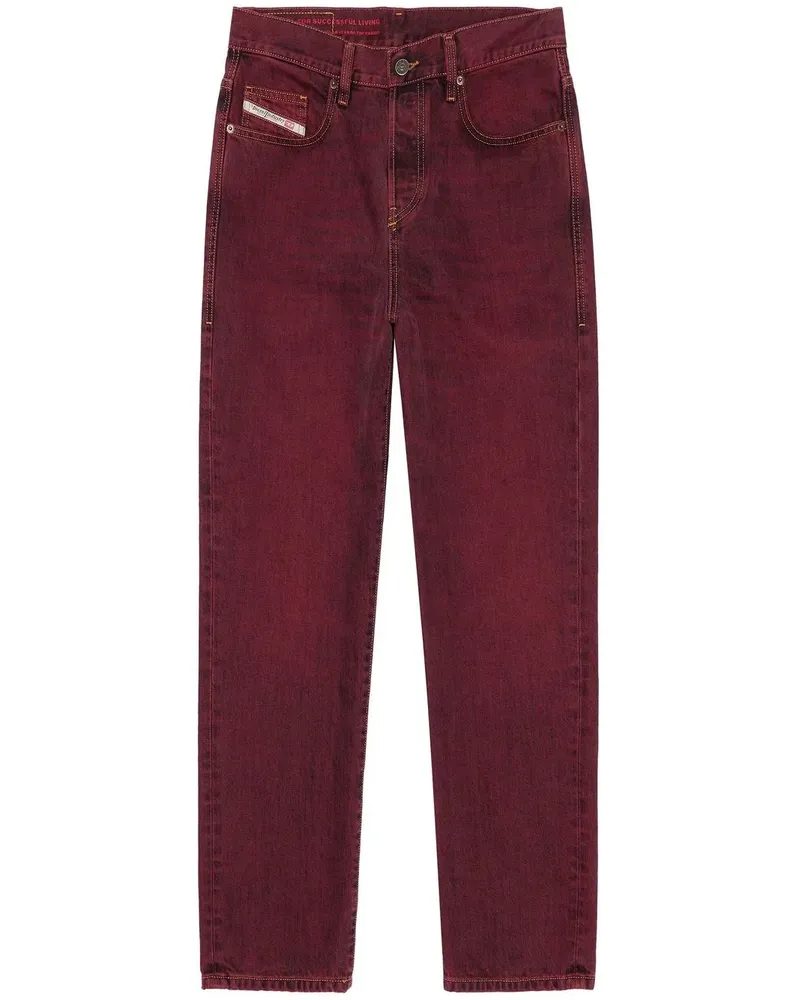 Diesel High-Waist-Jeans mit geradem Bein - Rot Rot