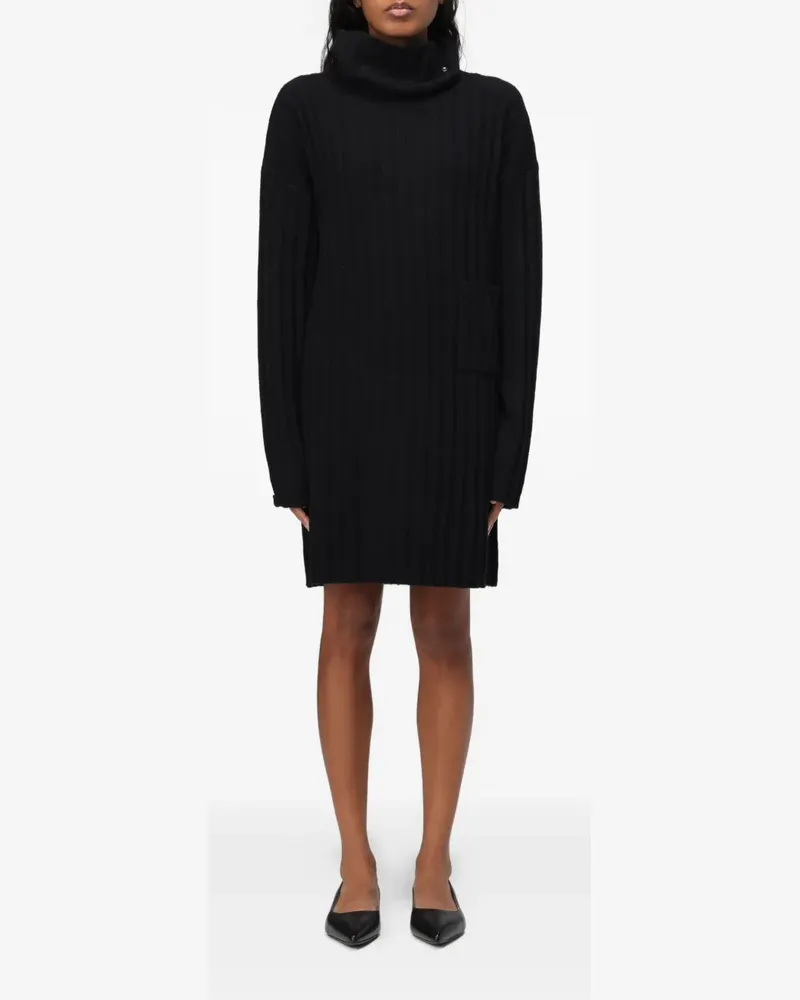 Liu Jo Gestricktes Minikleid mit Rollkragen - Schwarz Schwarz