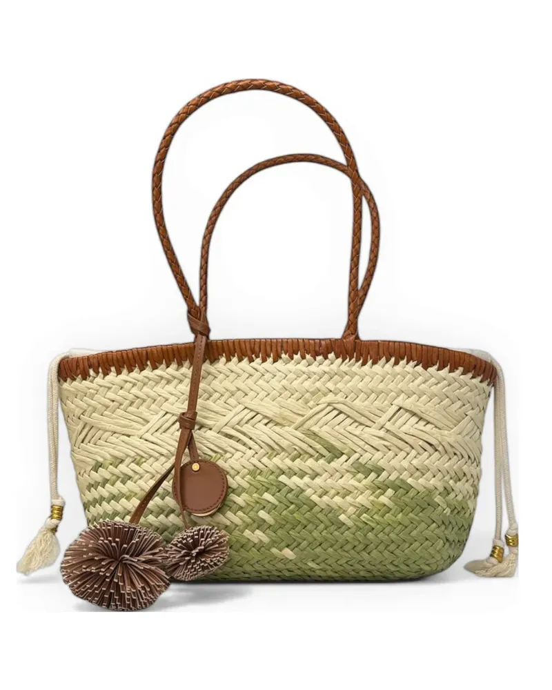 Gianni Chiarini Paloma woven braided-handle shoulder bag - Nude Nude