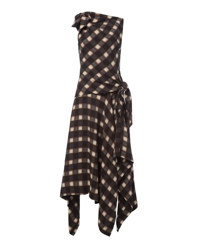 Monse Asymmetrisches Midikleid mit Knoten - Schwarz Schwarz