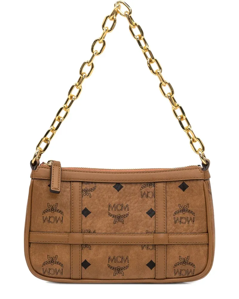 MCM Aren Schultertasche mit Monogrammmuster - Braun Braun
