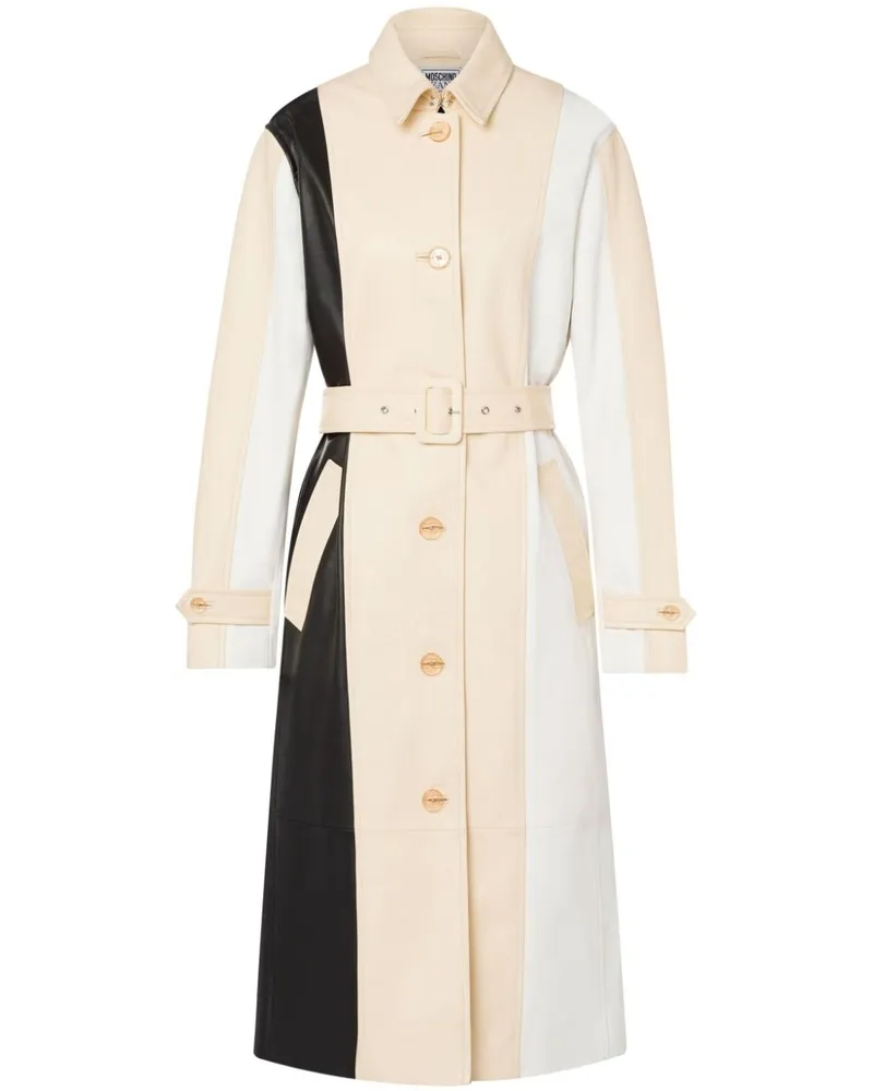 Moschino Ledermantel mit Gürtel - Weiß Weiß