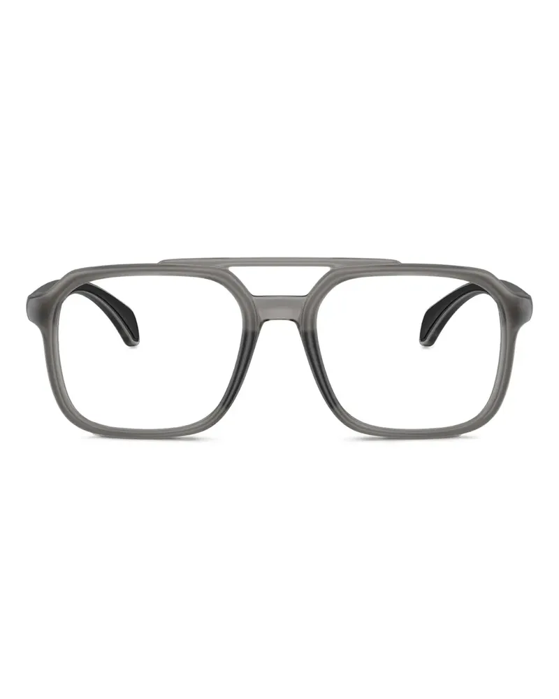 Moncler Eckige Brille mit Doppelsteg - Grau Grau