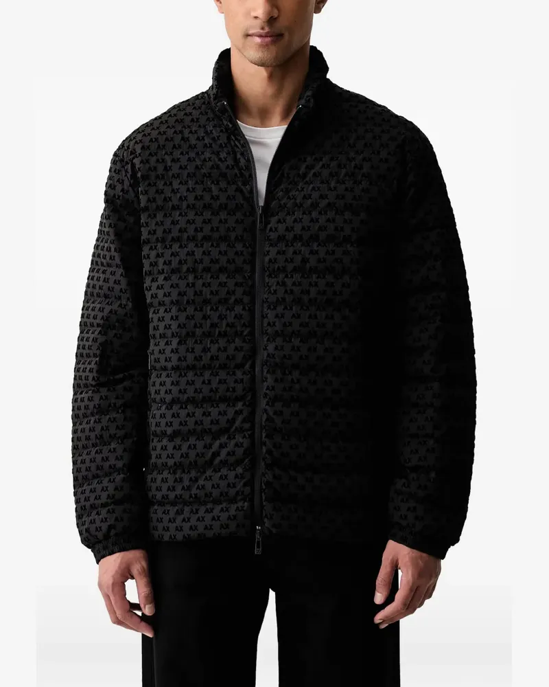 Armani Exchange logo-print quilted jacket - Schwarz Schwarz