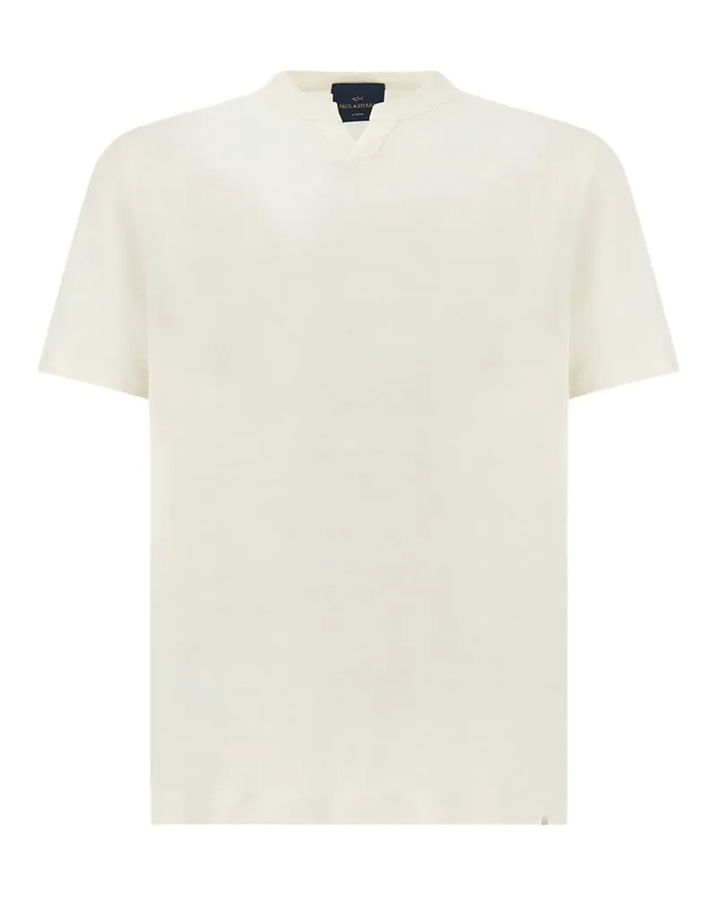 Paul & Shark T-Shirt mit offenem Kragen - Nude Nude