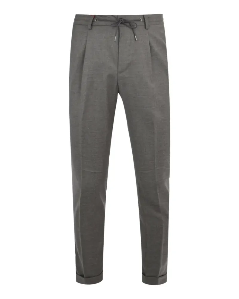 Luciano Barbera pleated drawstring trousers - Grau Grau
