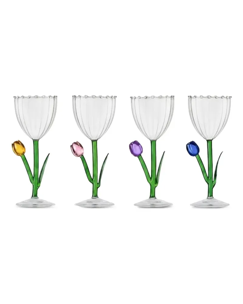 Ichendorf Milano Botanica Tulip Weingläser (4er-Set) - Grün Grün