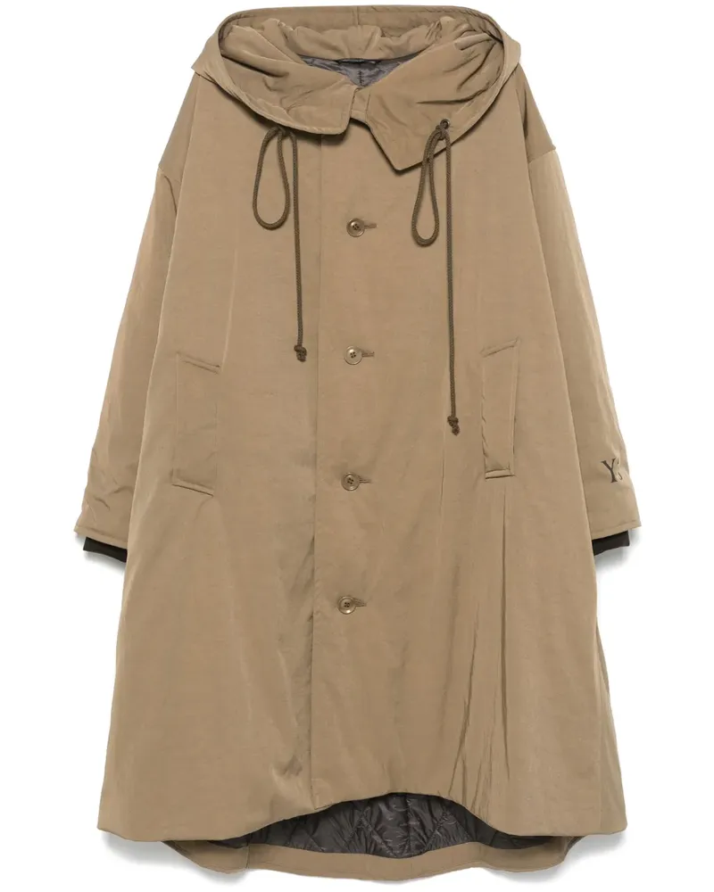 Yohji Yamamoto Mantel mit Kapuze - Nude Nude