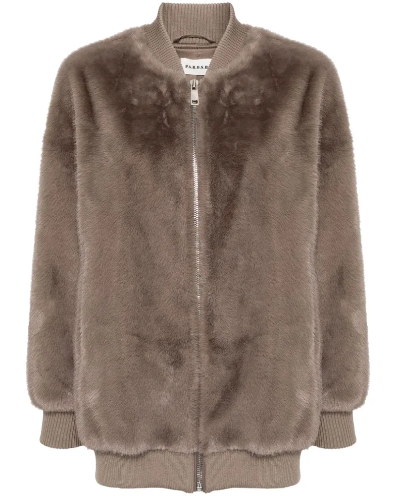 P.A.R.O.S.H. P.A.R.O H. Bomberjacke aus Faux Fur - Nude Nude