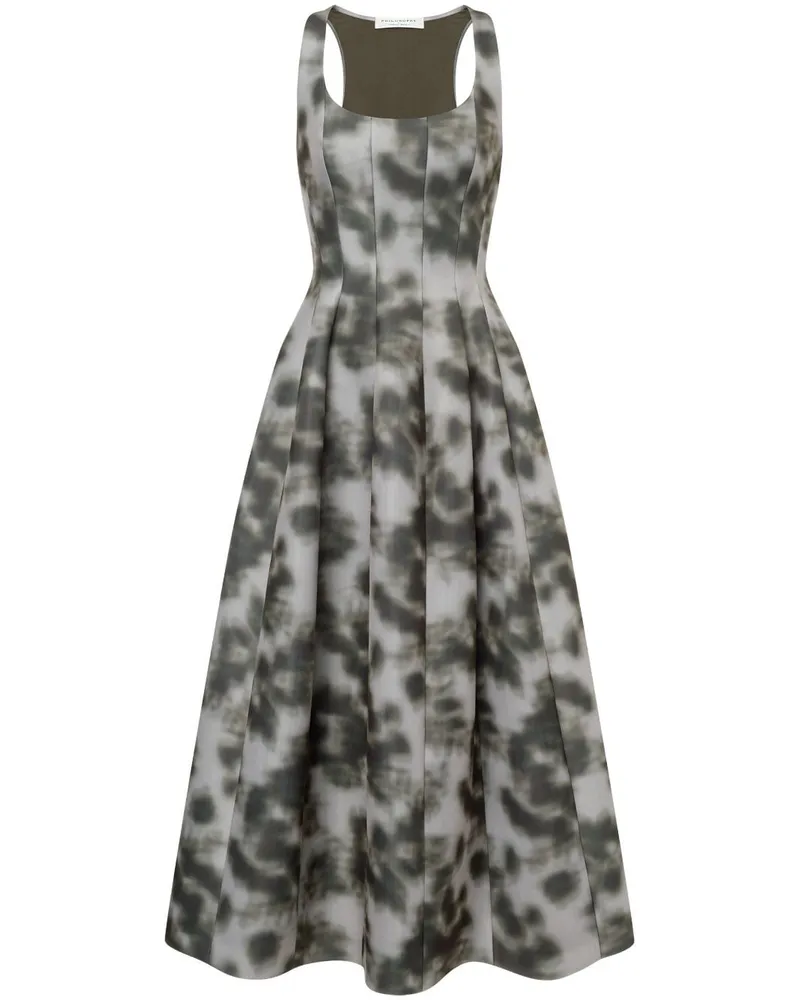 Philosophy Di Lorenzo Serafini Kleid mit abstraktem Print Grau