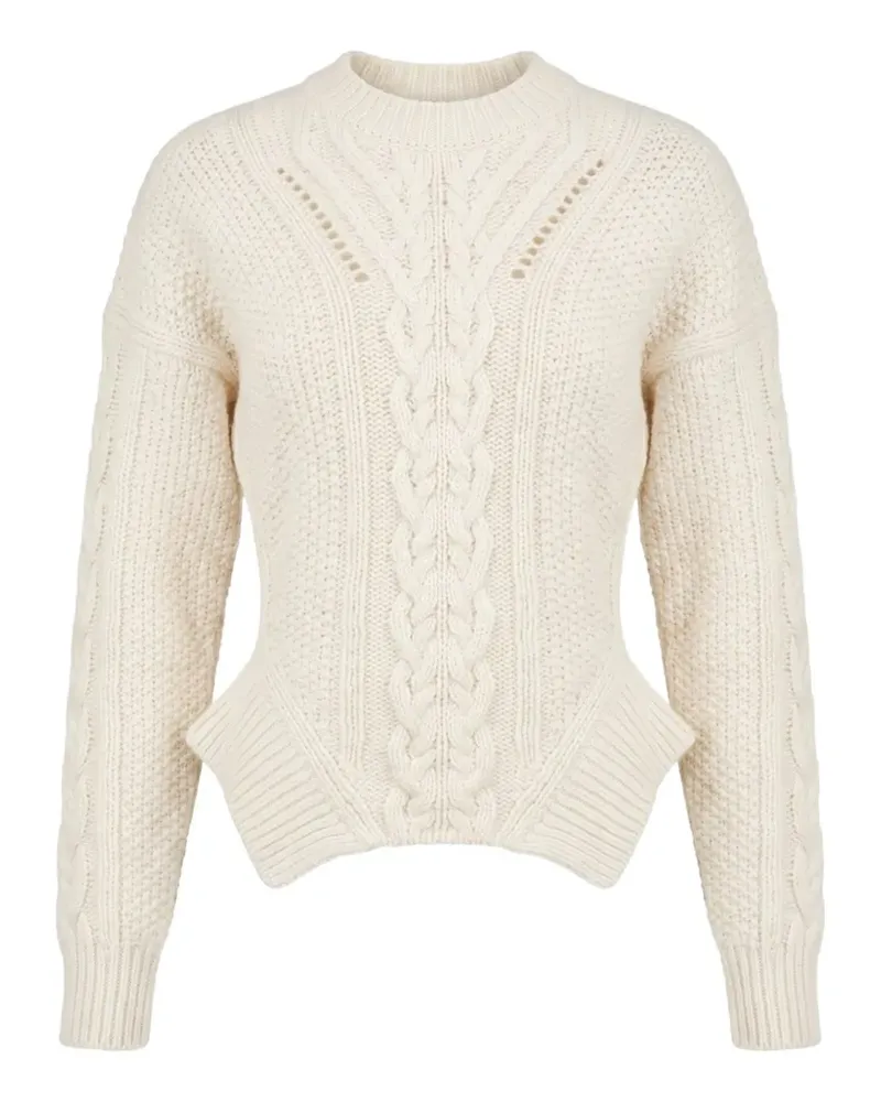 Dondup flared-hem cable-knit sweater - Nude Nude