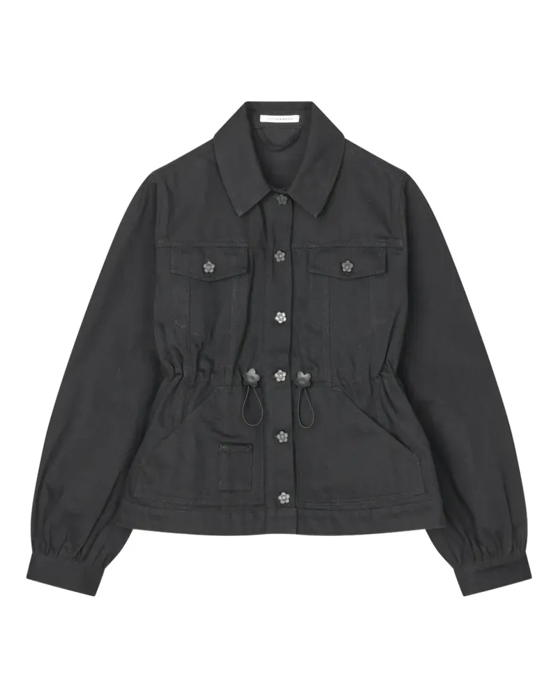 Cecilie Bahnsen Candida Jeansjacke mit Kordelzug - Schwarz Schwarz