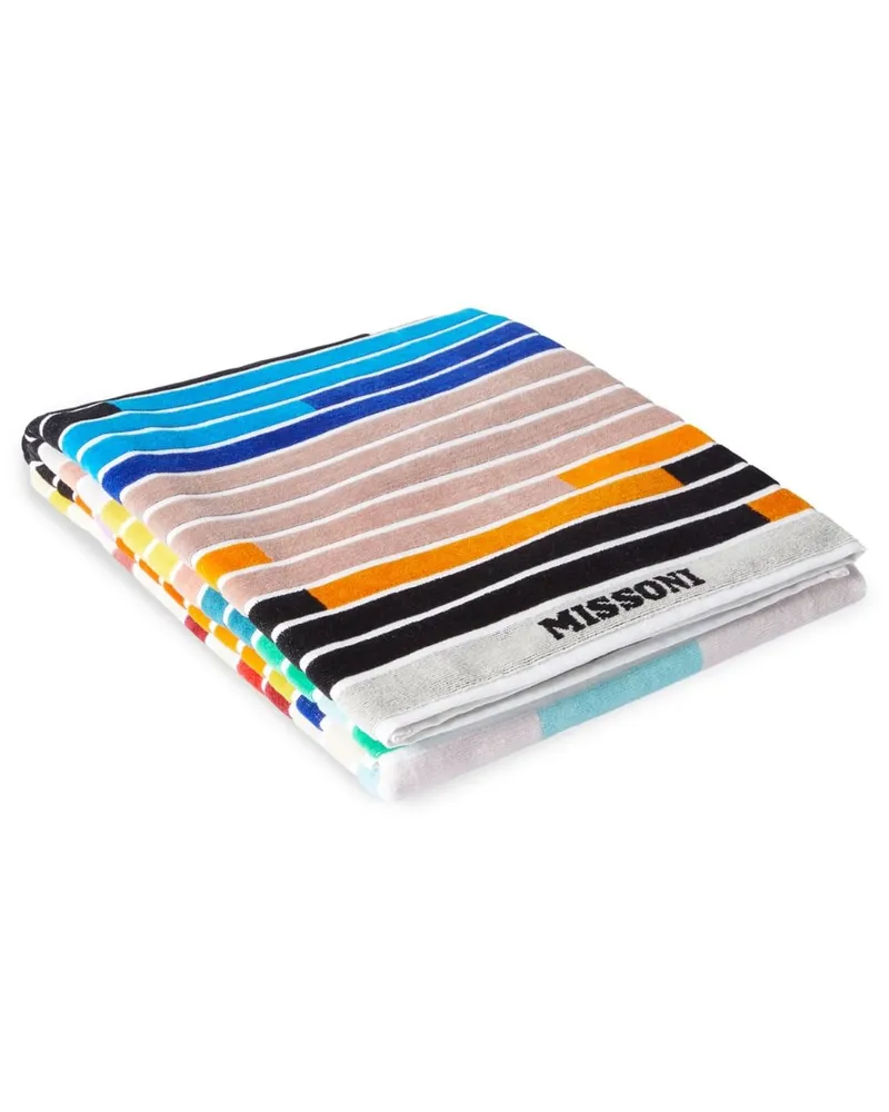 Missoni Home Melody Strandtuch mit Logo-Stickerei - Schwarz Schwarz