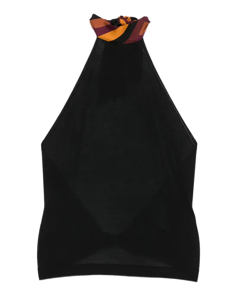 Emilio Pucci silk-trim halterneck top - Schwarz Schwarz
