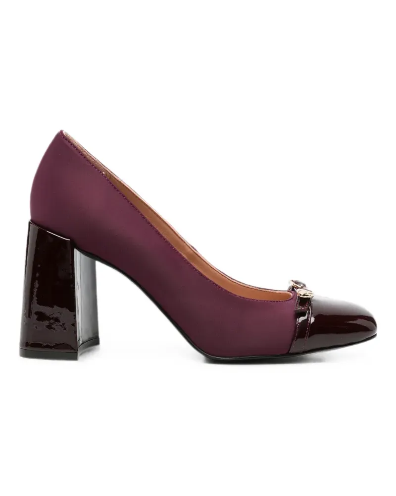 Moschino square-toe heart-detail pumps - Violett Violett