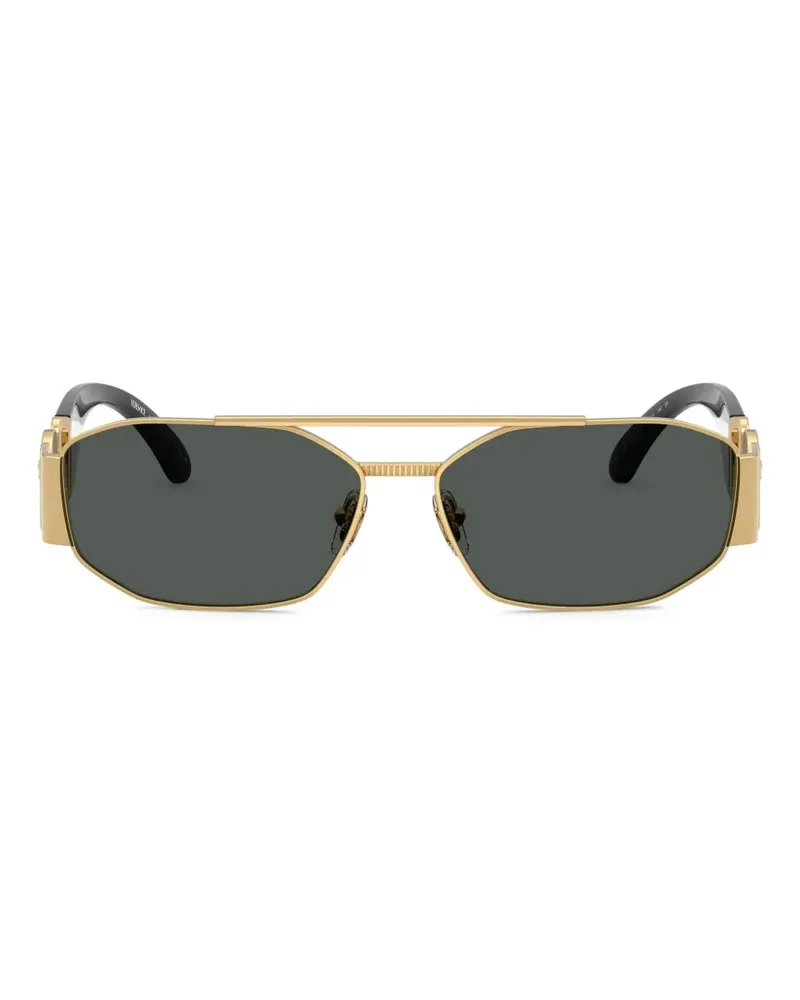 Versace Verzierte Sonnenbrille mit Doppelsteg - Gold Gold