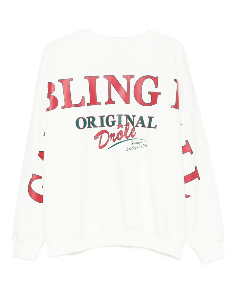 Drôle de Monsieur Sweatshirt mit Logo-Print - Weiß Weiß