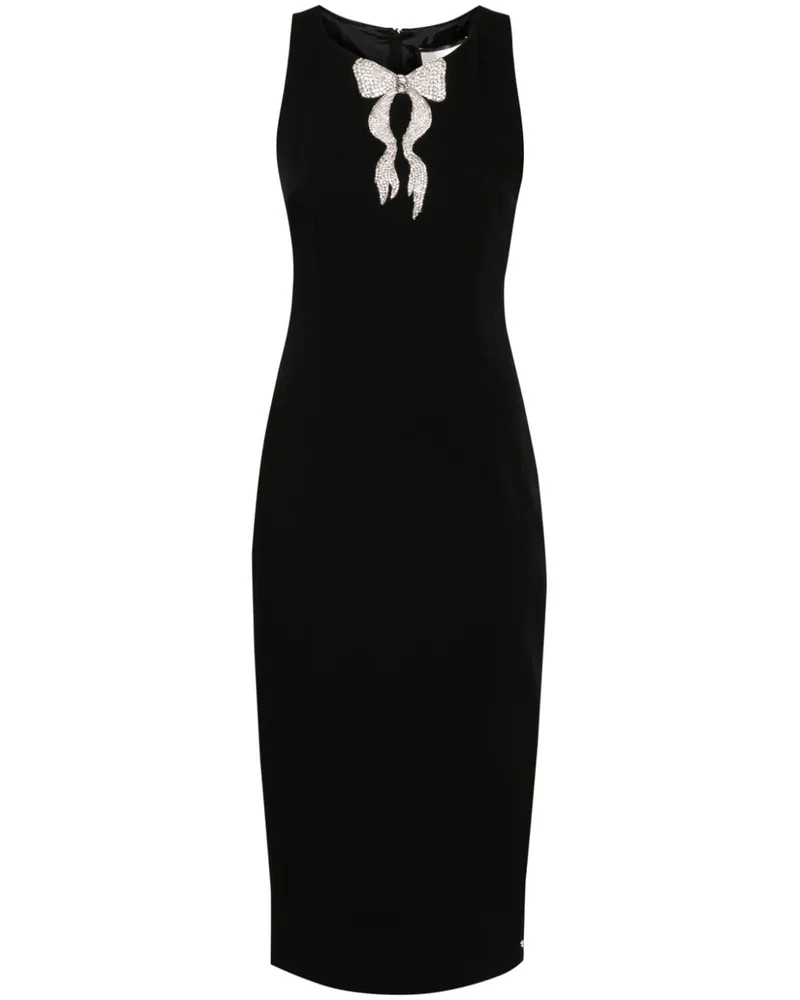 NISSA Midikleid aus Krepp mit Schleifendetail - Schwarz Schwarz