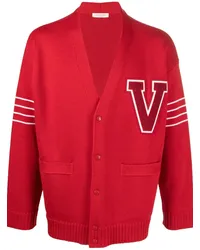 Valentino Garavani Cardigan mit VLOGO-Patch Rot