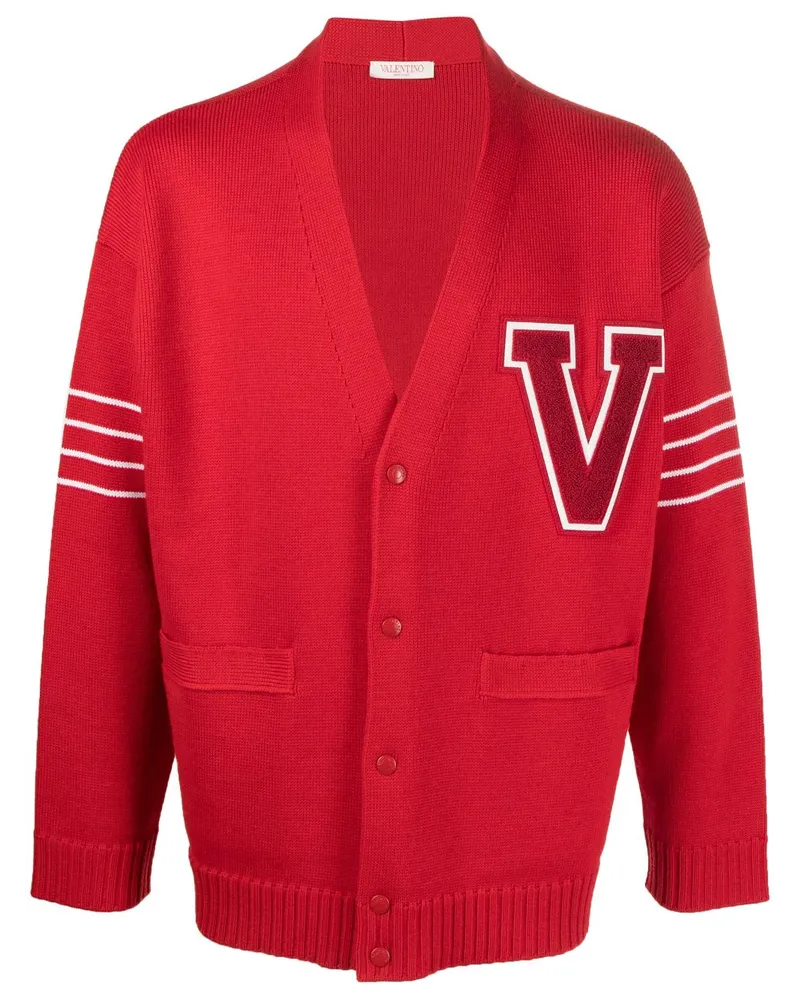 Valentino Garavani Cardigan mit VLOGO-Patch - Rot Rot