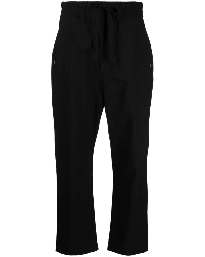 THOM KROM Cropped-Hose mit Kordelzug Schwarz