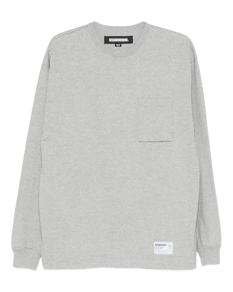 Neighborhood Langarmshirt mit aufgesetzter Tasche - Grau Grau