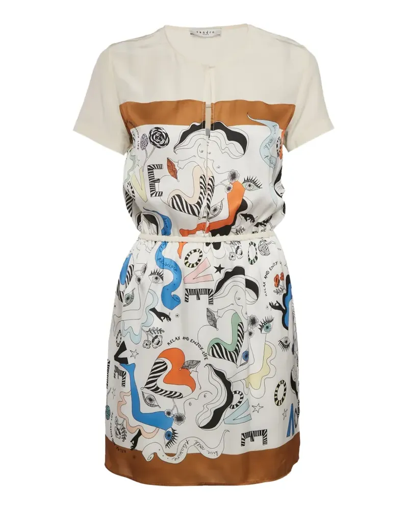 Sandro Mini print dress - Weiß Weiß