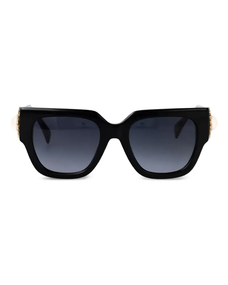Moschino Sonnenbrille mit eckigem Gestell - Schwarz Schwarz