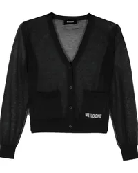 WE 11 DONE Semi-transparenter Cardigan Schwarz