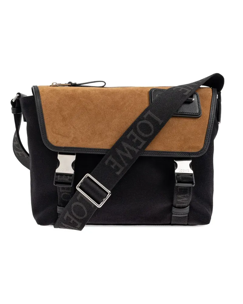 Loewe Mittelgroße Flex Kuriertasche aus Canvas - Braun Braun