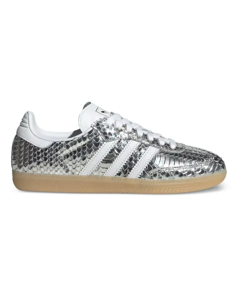 adidas Samba Sneakers mit Schlangenleder-Effekt - Silber Silber