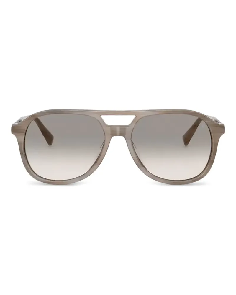 Brunello Cucinelli Getönte Panama Nocciola Pilotenbrille - Grau Grau