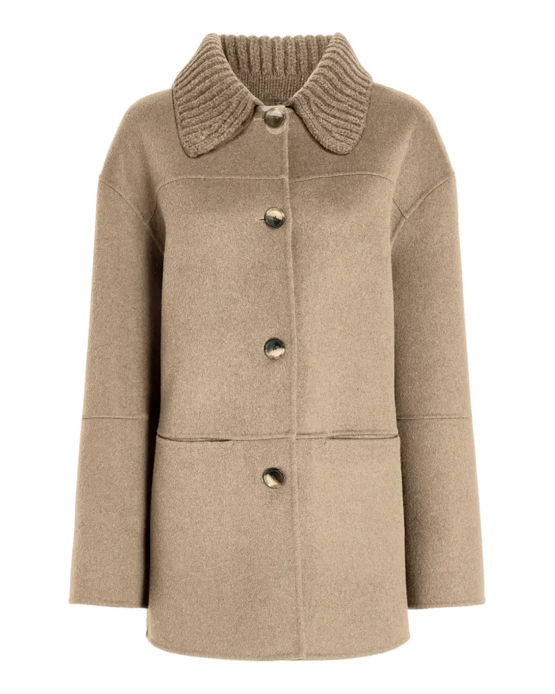 Proenza Schouler Lisa Jacke mit Rippkragen und Knopfverschluss - Nude Nude