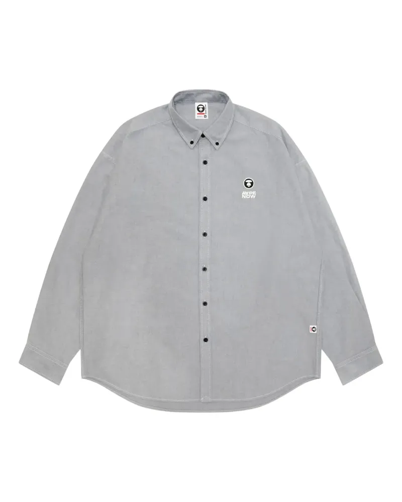 BAPE Hemd mit Logo-Stickerei - Grau Grau