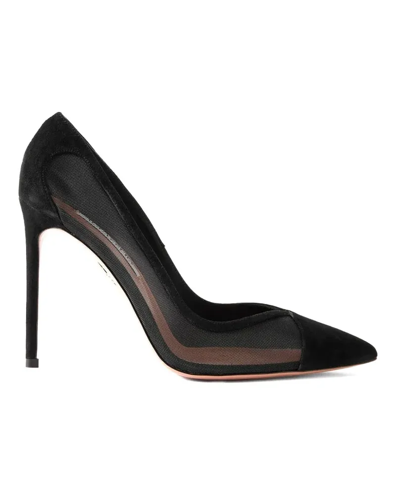Aquazzura Pumps mit Netzeinsatz - Schwarz Schwarz